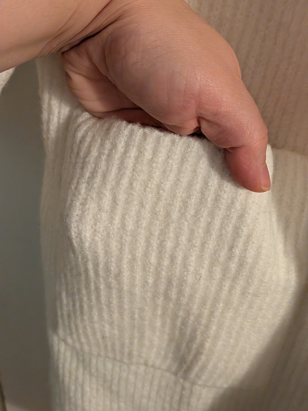 Lisa Rinna Collection Ivory Ribbed Open-Front Cardigan - Picture 6 of 7